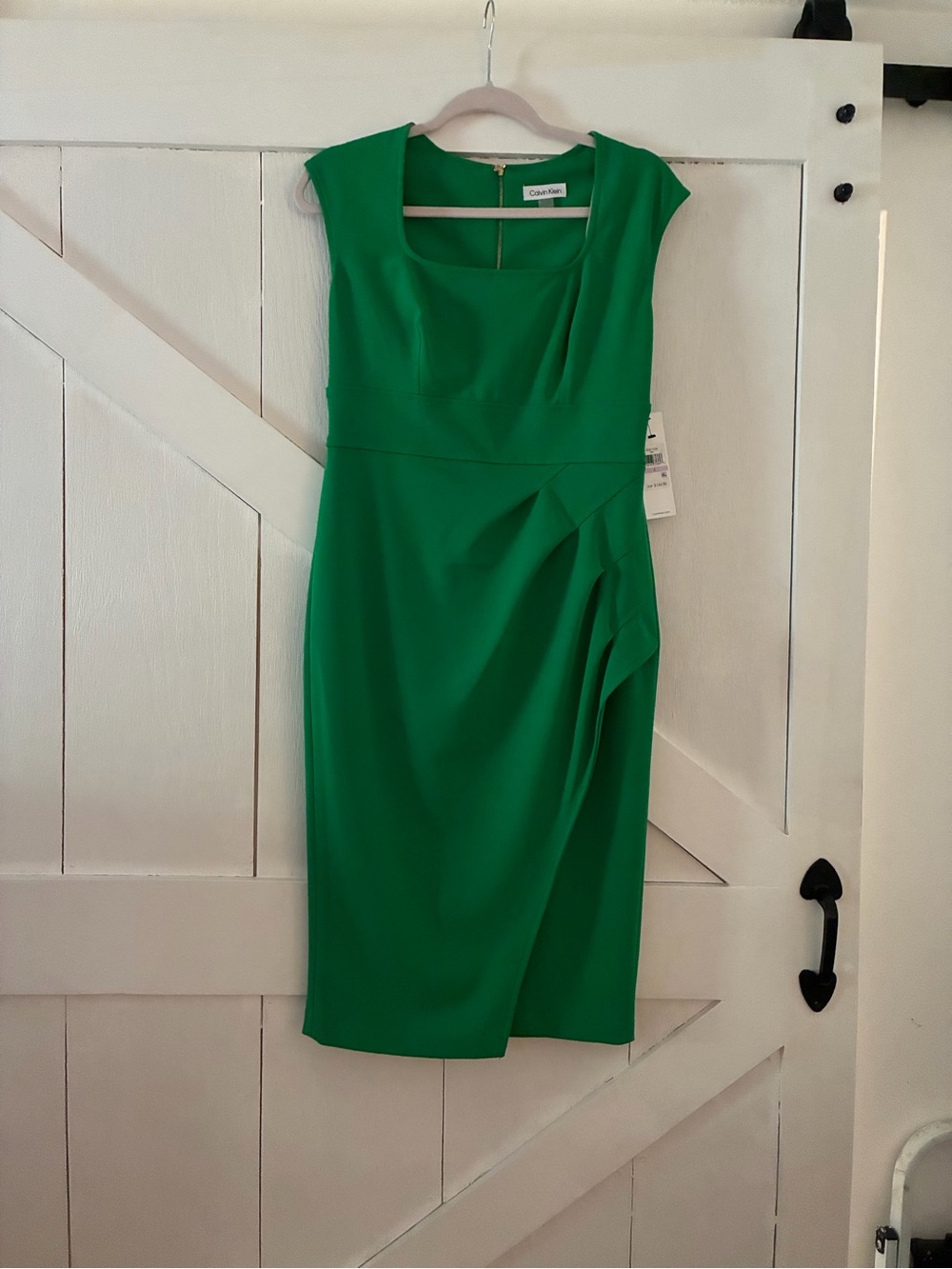 Calvin Klein Kelly Green Cap-Sleeve Sheath Dress
